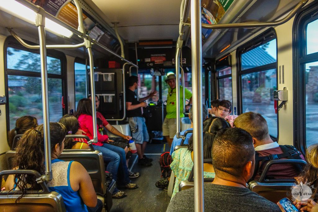 Dans le bus, de retour au Visitor Center. Dans le bus, de retour au Visitor Center.