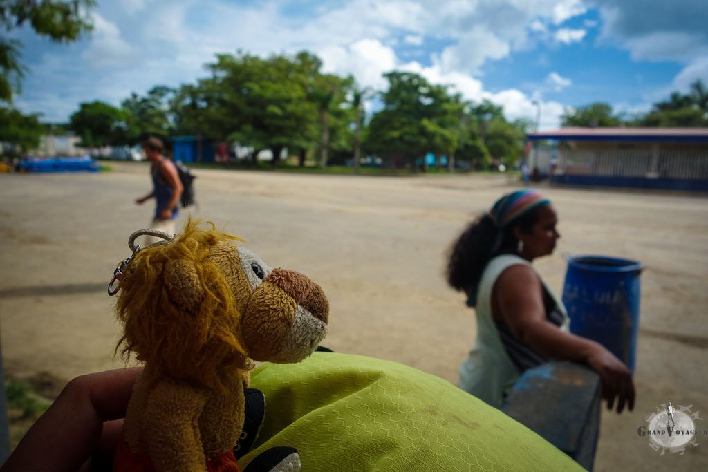 T-Chat attend patiemment qu'on me rende le passeport pendant qu'autour de nous, on vend sodas, noix de coco, biscuits sucrés ou salés. T-Chat attend patiemment qu'on me rende le passeport pendant qu'autour de nous, on vend sodas, noix de coco, biscuits sucrés ou salés.