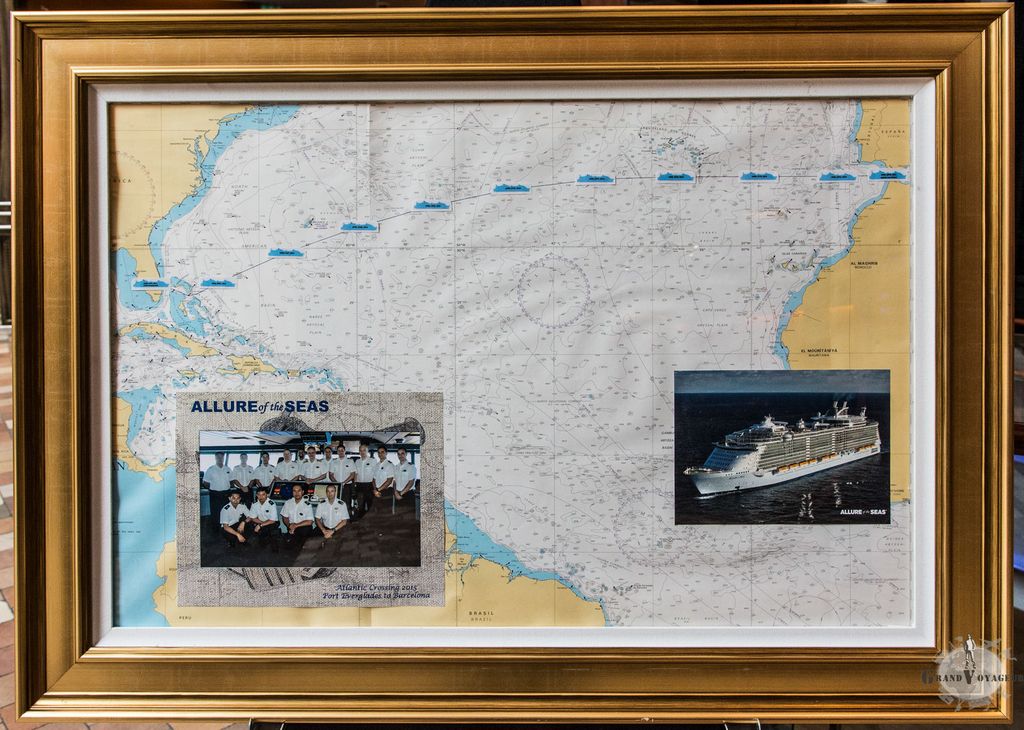 Une carte de notre itinéraire préparée par les officiers de navigation était présente à bord pour les passagers. Il manque le dernier bout Màlaga - Barcelona.