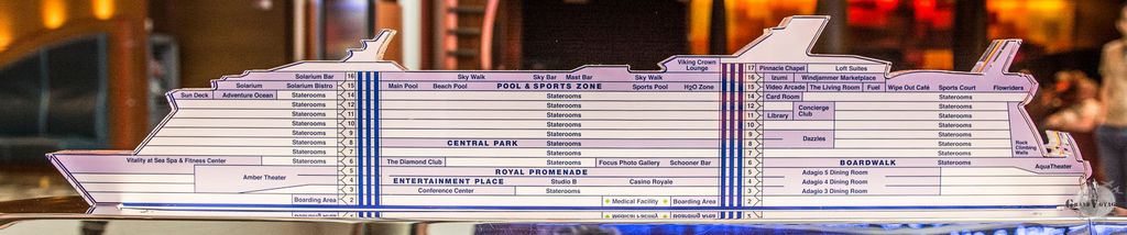 Ce plan de coupe trouvé à bord de l'Allure est bien pratique pour se repérer. Jeu Astrapi: sauras-tu retrouver les Loft Suites ?