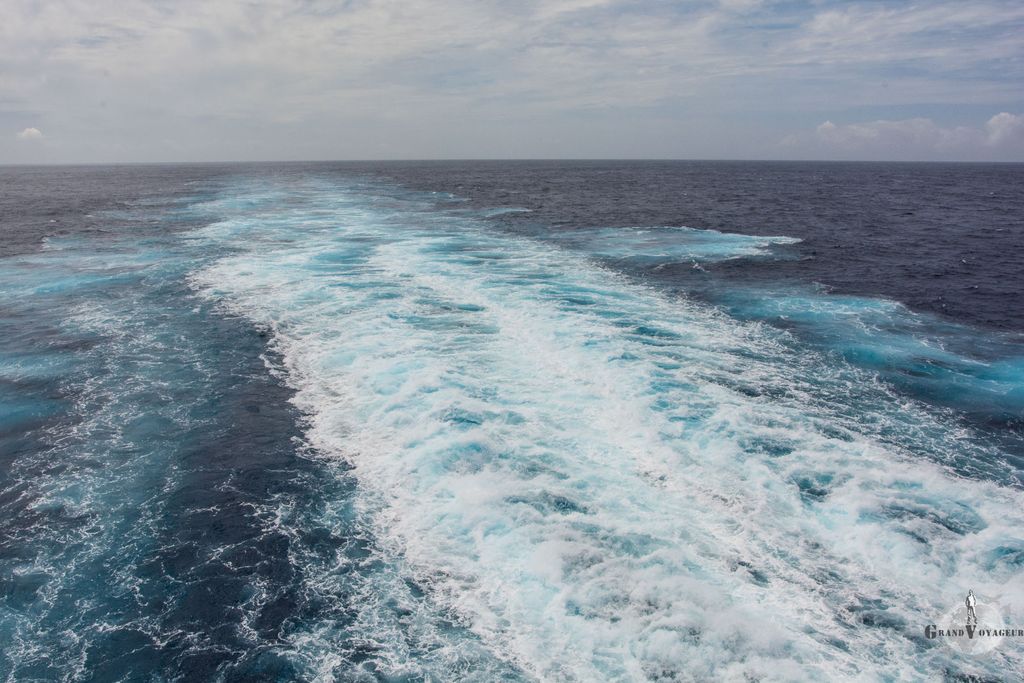 La piste de jogging offre aussi une belle vue sur l'arrière du bateau.